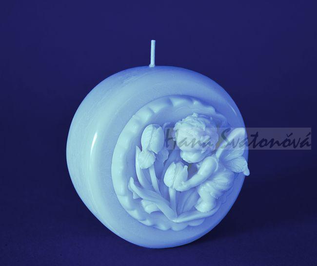 Andílek s tulipány Disk - průměr 10cm