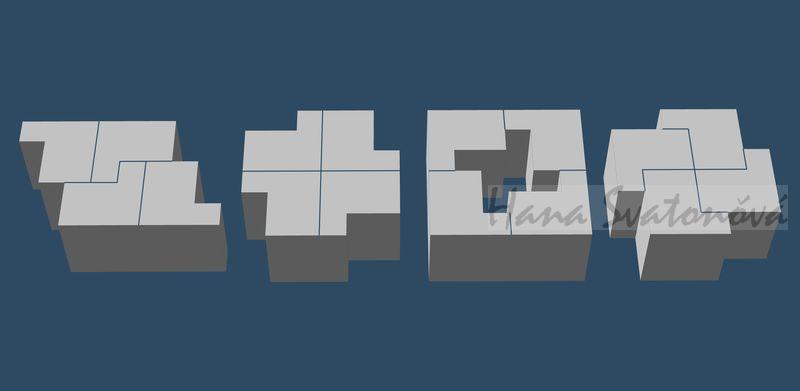 TETRIS 2, nízký rovný, výška 6cm