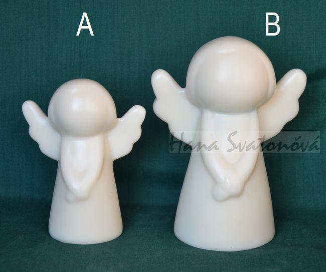Andělíček široký zlatý - výška 11,5cm