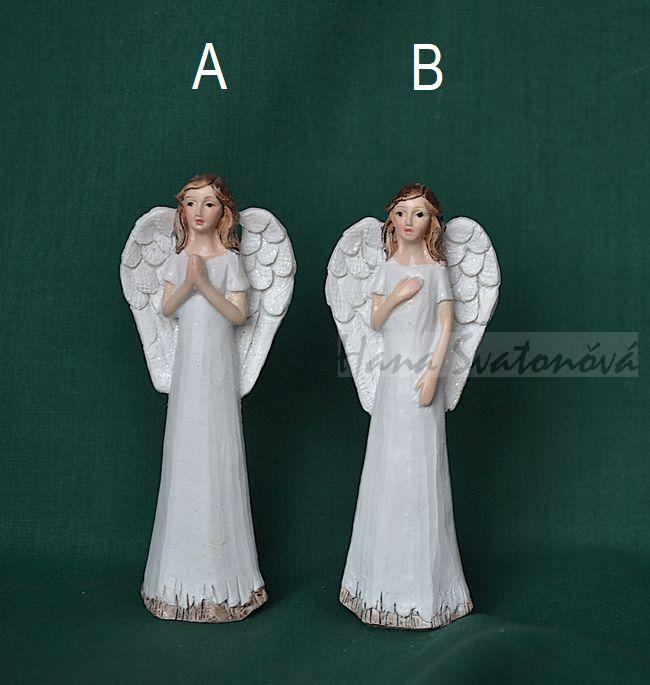 Andělíček se spodním dekorem modlící - výška 10,5cm