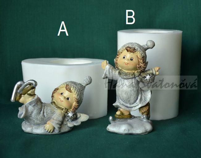 Anděl na bruslích stojící - vel. 10cm