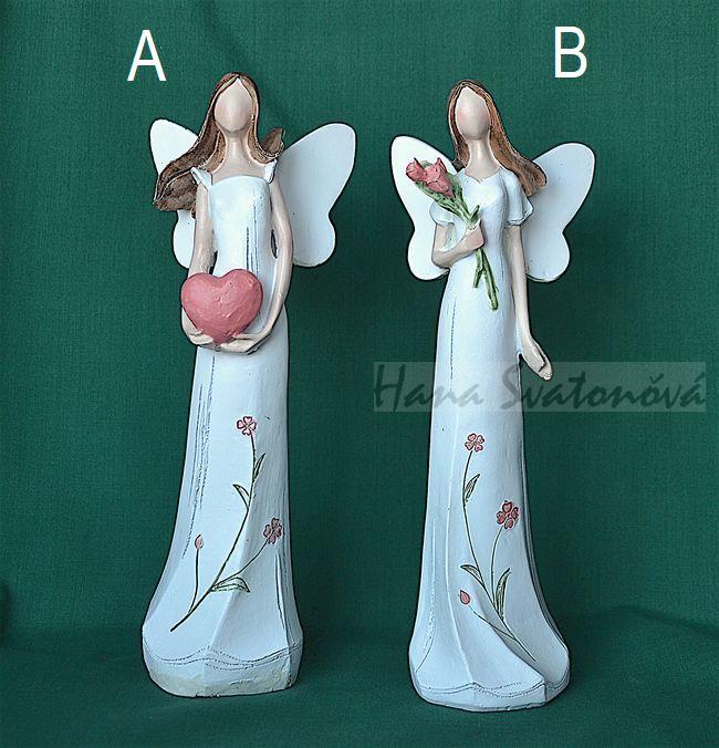 Andělka Romantik se srdcem - výška 21cm