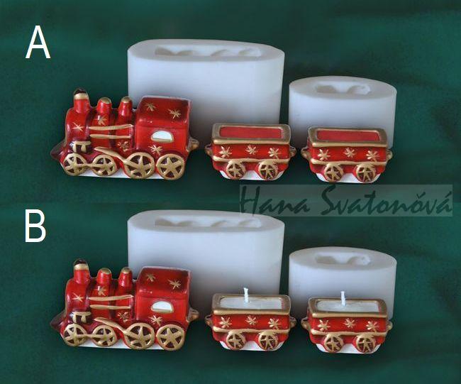 Vláček malý, s plným vagonkem, vel. 7,5 a 4,5cm