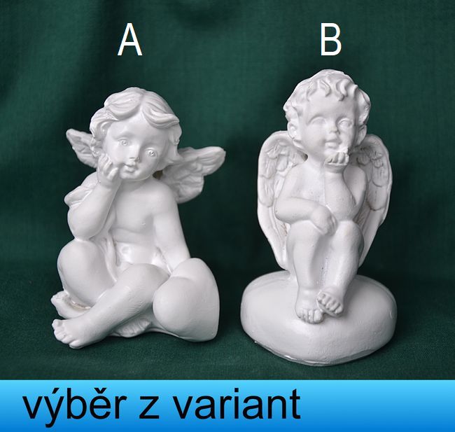 Andělíčci a srdíčko  - výška 7 a 8cm