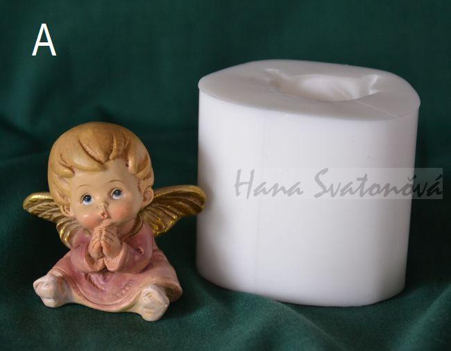 Andělíček buclatý s knihou - výška 5,5cm