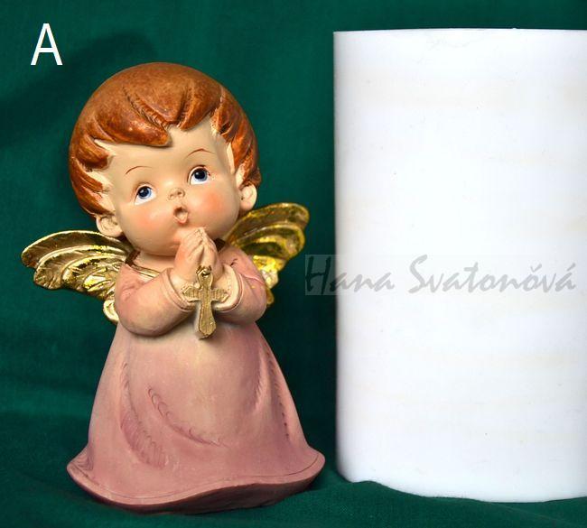 Andělíček buclatý modlící - výška 12,5cm