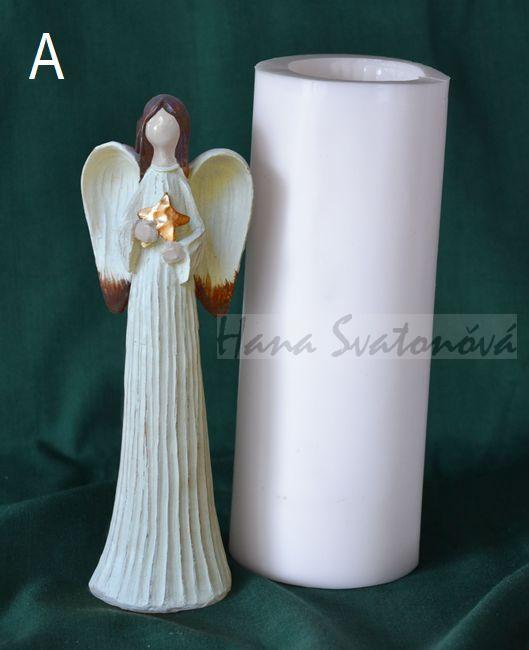 Anděl v bílém s hvězdou- výška 16cm