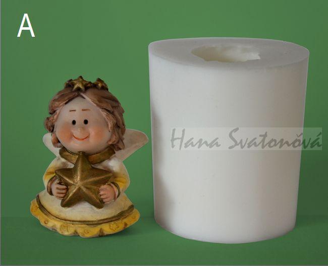 Andělka ve žlutém s dárečkem - výška 4,5cm