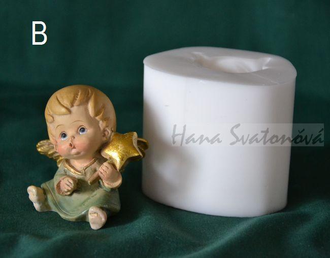 Andělíček buclatý s knihou - výška 5,5cm