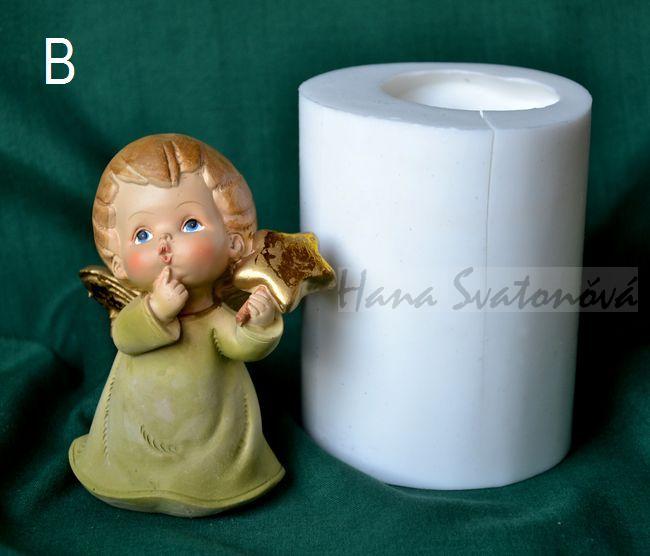 Andělíček buclatý se srdíčkem - výška 10cm