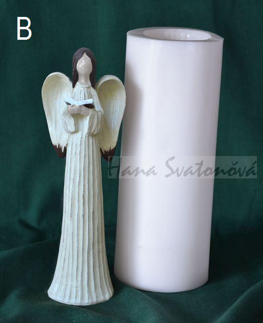Anděl v bílém s hvězdou- výška 16cm
