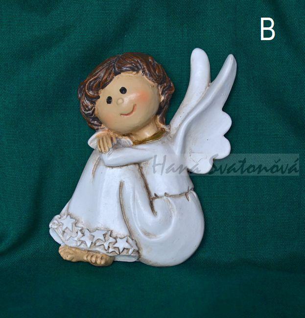 Relief Andílek bílý - vel. 5,5 x 7cm
