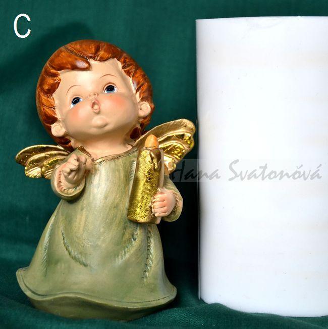 Andělíček buclatý modlící - výška 12,5cm