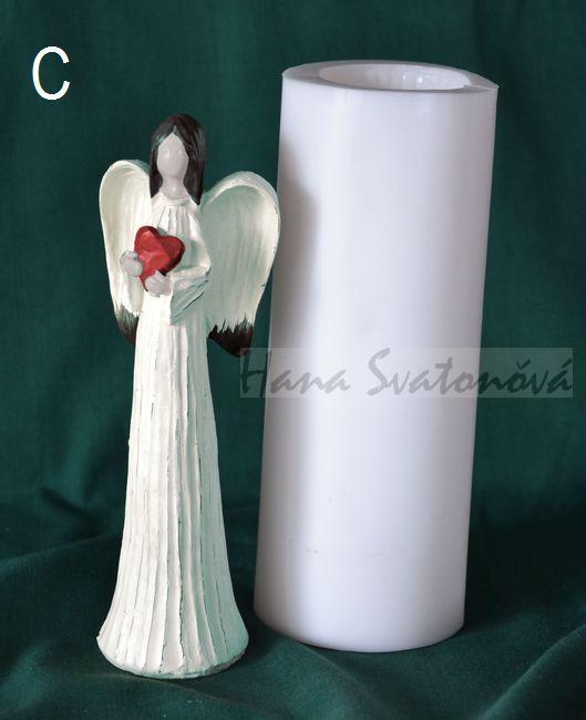 Anděl v bílém s hvězdou- výška 16cm