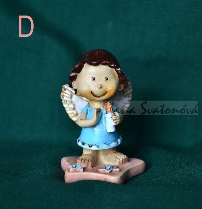 Andílek na hvězdě se srdíčkem - výška 4cm