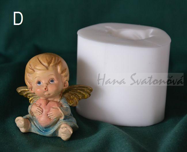 Andělíček buclatý s knihou - výška 5,5cm