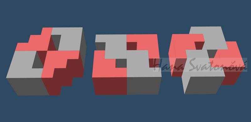 TETRIS 2, nízký rovný, výška 6cm